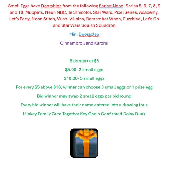 Doorables and More Egg  Hunt Prize List - Picture 1 of 1